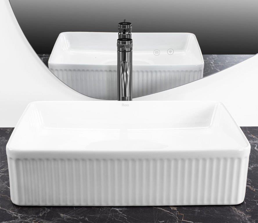 Νιπτήρας Πάγκου Rea Fiorella White Gloss - 50 x 34 cm