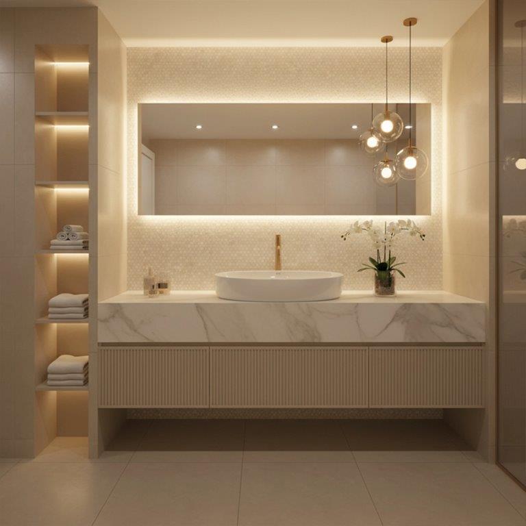 Νιπτήρας Πάγκου Rea Joana 65 White Gloss - 65.5 x 40.5 cm