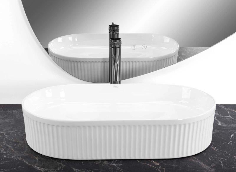 Επιτραπέζιος Νιπτήρας Rea Vanda 61 White Gloss - 60 x 34 cm