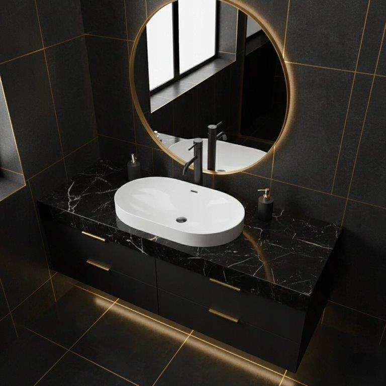 Νιπτήρας Πορσελάνης Basaro Terra 59 x 40 x 18 εκ. Γυαλιστερός