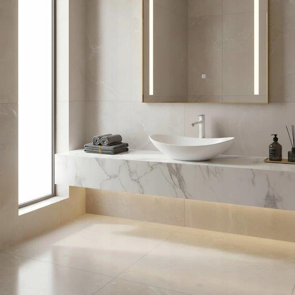 Νιπτήρας Πορσελάνης Basaro Westa 63 x 37 x 17 εκ. Γυαλιστερός