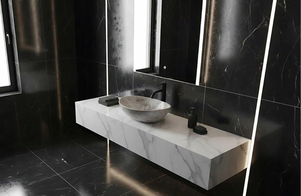 Νιπτήρας Πορσελάνης Επικαθήμενος BASARO ATENA – 41.5 x 34.5 x 15 cm