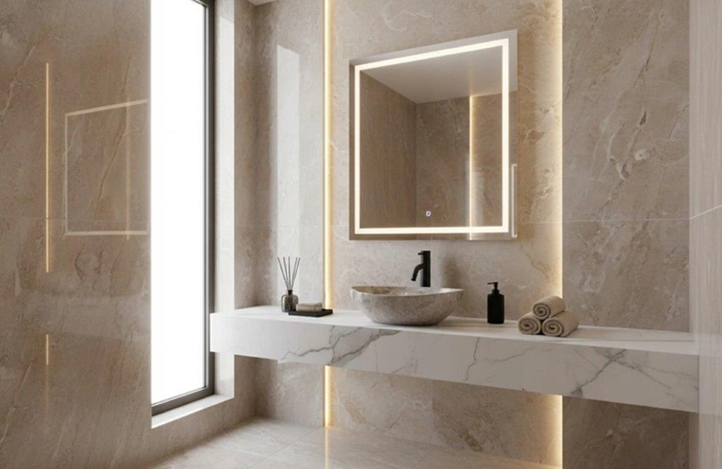 Νιπτήρας Πορσελάνης Επικαθήμενος BASARO ATENA – 41.5 x 34.5 x 15 cm