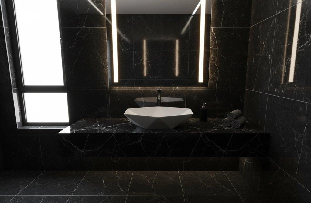 Νιπτήρας Πορσελάνης Επικαθήμενος BASARO EURUS – 57.5 x 28 x 12.5 cm