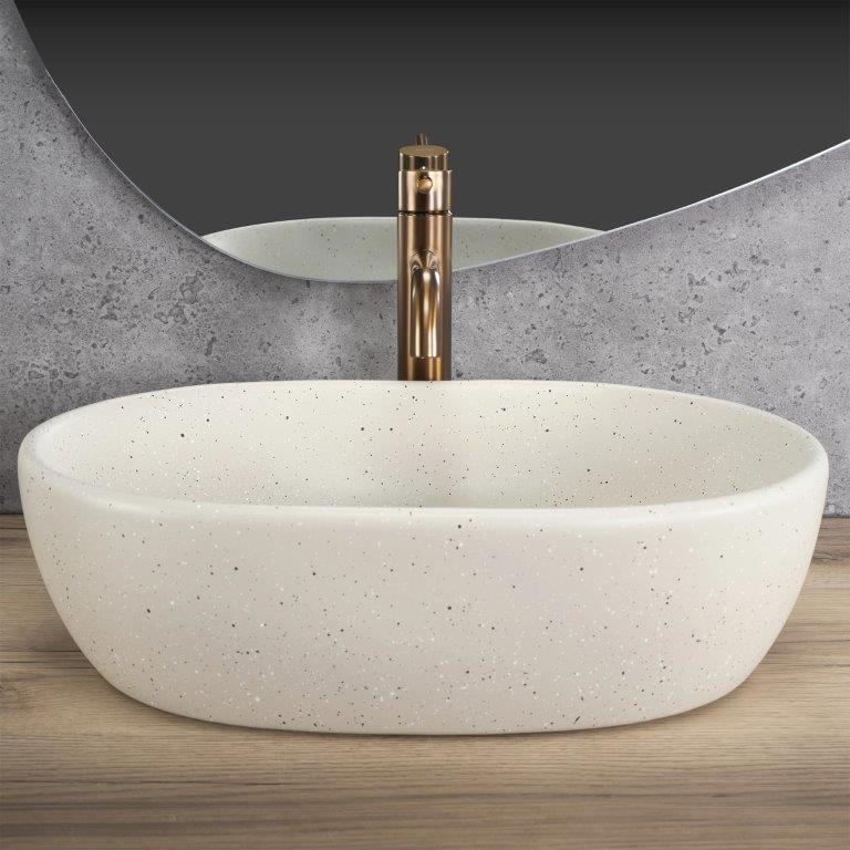 Νιπτήρας Πορσελάνης Rea Amelia Sandy 48 x 34.5 x 13.5 εκ. Ματ