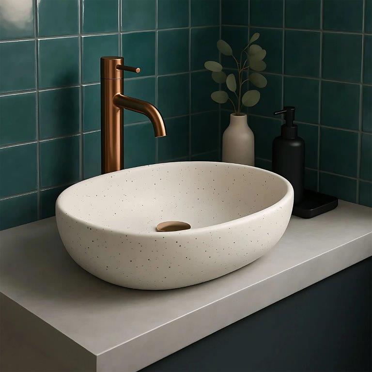 Νιπτήρας Πορσελάνης Rea Amelia Sandy 48 x 34.5 x 13.5 εκ. Ματ