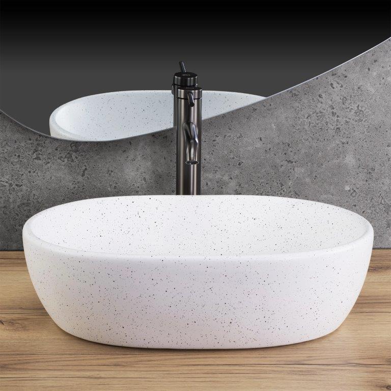 Νιπτήρας Πορσελάνης Rea Amelia Warm 48x34.5x13.5 εκ. Ματ