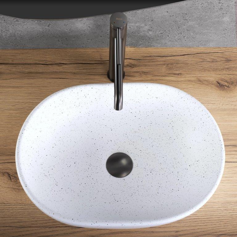 Νιπτήρας Πορσελάνης Rea Amelia Warm 48x34.5x13.5 εκ. Ματ