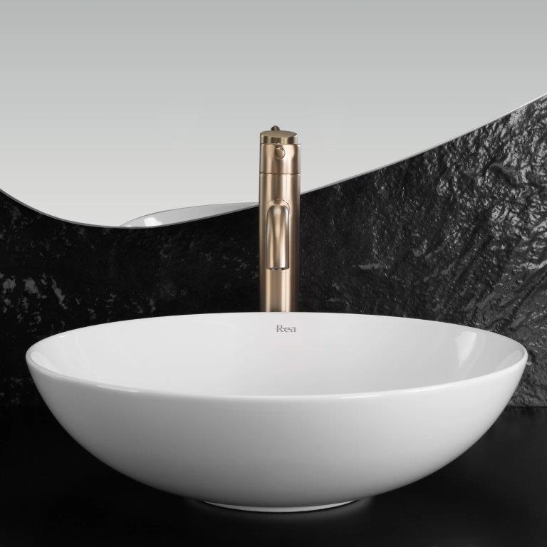 Νιπτήρας Πορσελάνης Rea Anika 40.5 x 40.5 x 12 εκ. Λευκός Γυαλιστερός