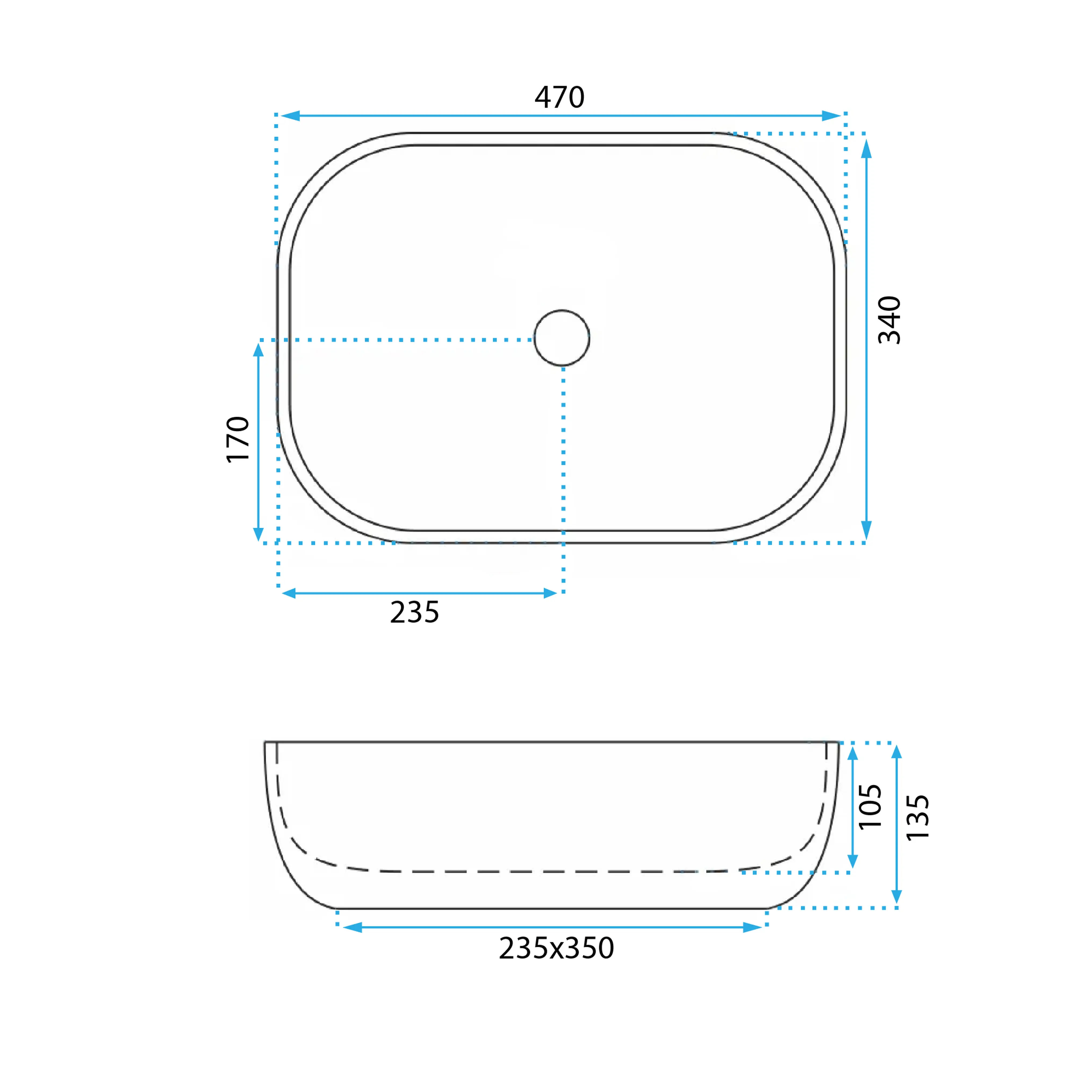 Νιπτήρας Πορσελάνης Rea Belinda Savana 47x34x13.5 εκ. Ματ