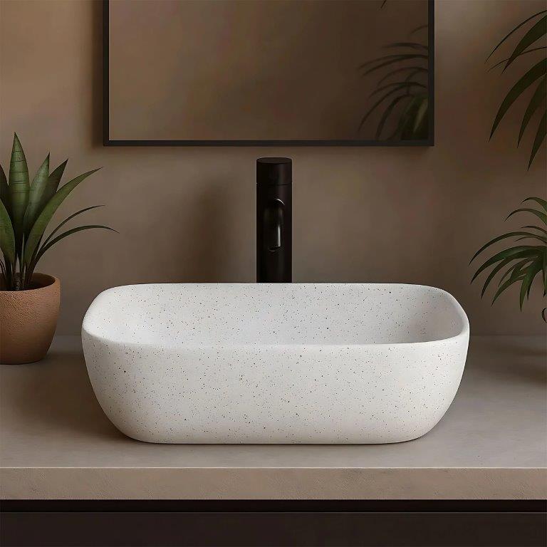 Νιπτήρας Πορσελάνης Rea Belinda Warm 46.5x33x13.5 εκ. Ματ