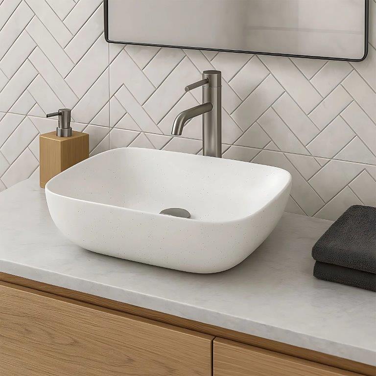 Νιπτήρας Πορσελάνης Rea Belinda Warm 46.5x33x13.5 εκ. Ματ