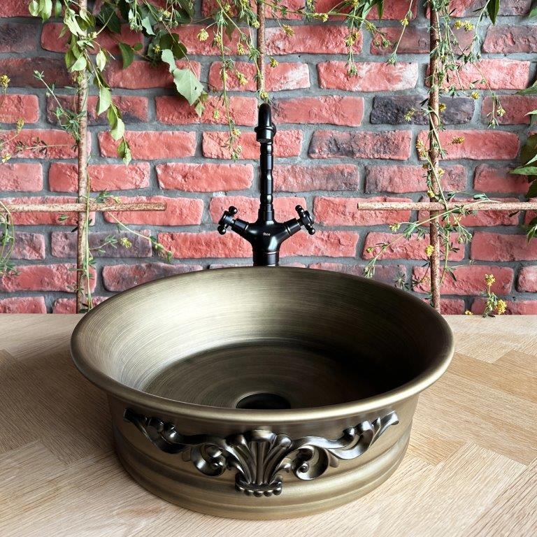 Νιπτήρας Πορσελάνης Rea Betty 43.5 x 13 εκ. Copper / Pattern