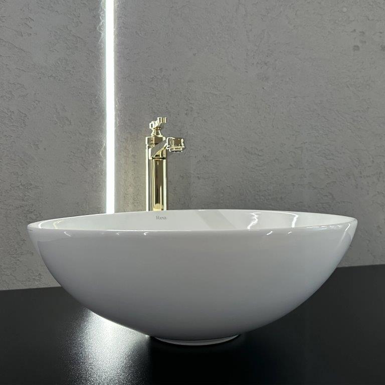 Νιπτήρας Πορσελάνης Rea Erica 40x40x14.5 εκ. Λευκός Επιτραπέζιος