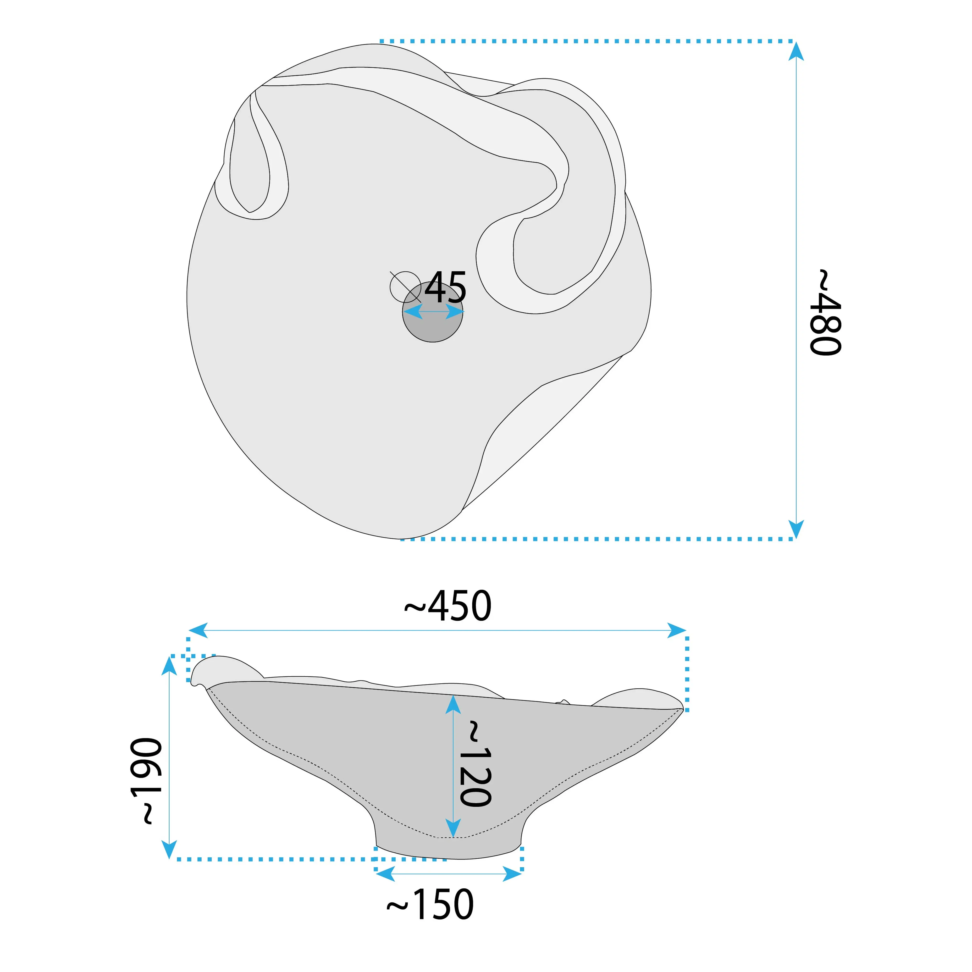 Νιπτήρας Πορσελάνης Rea HM-12 Handmade Art 48x44x18 εκ.