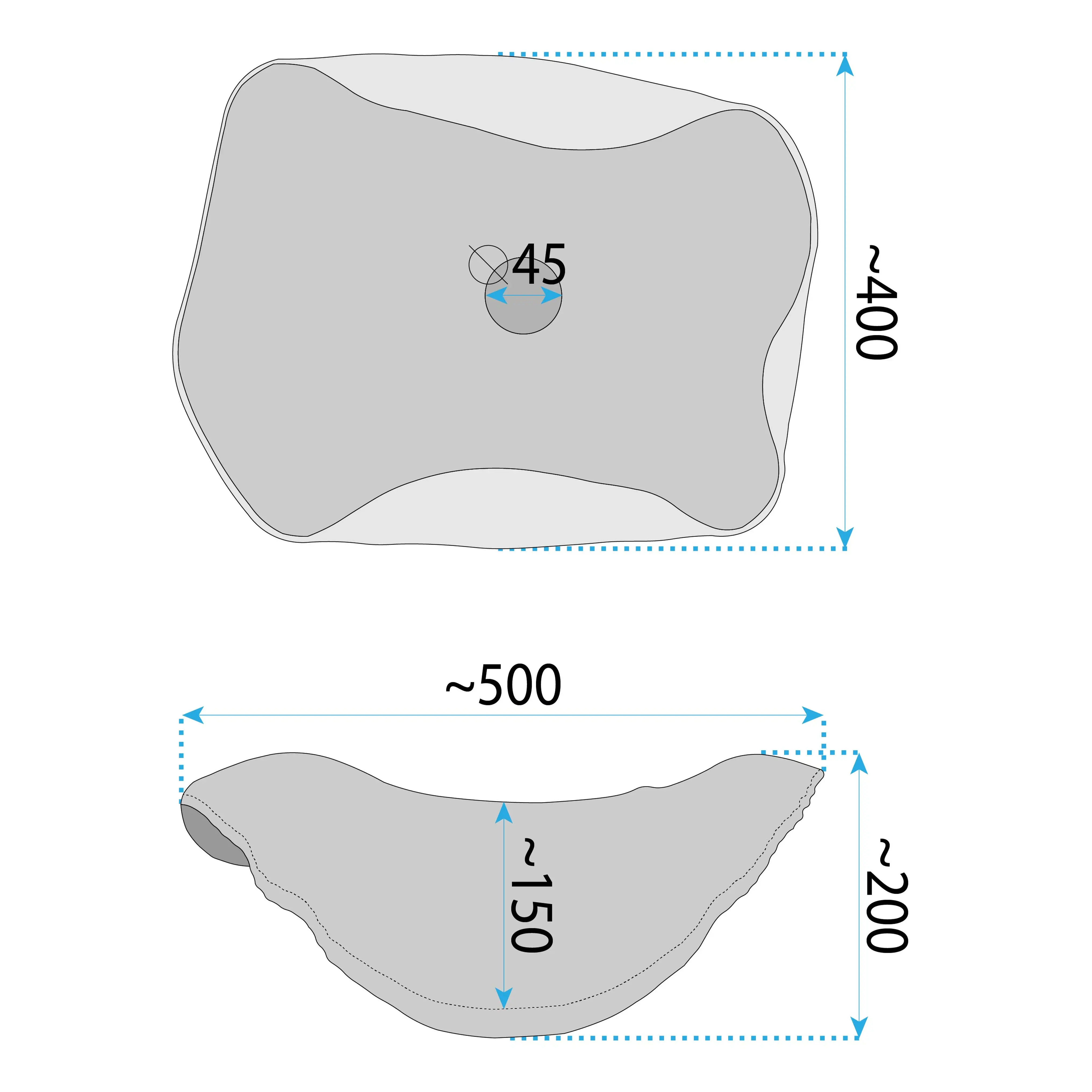 Νιπτήρας Πορσελάνης Rea HM-66TB Handmade Art 48x44x18 εκ.