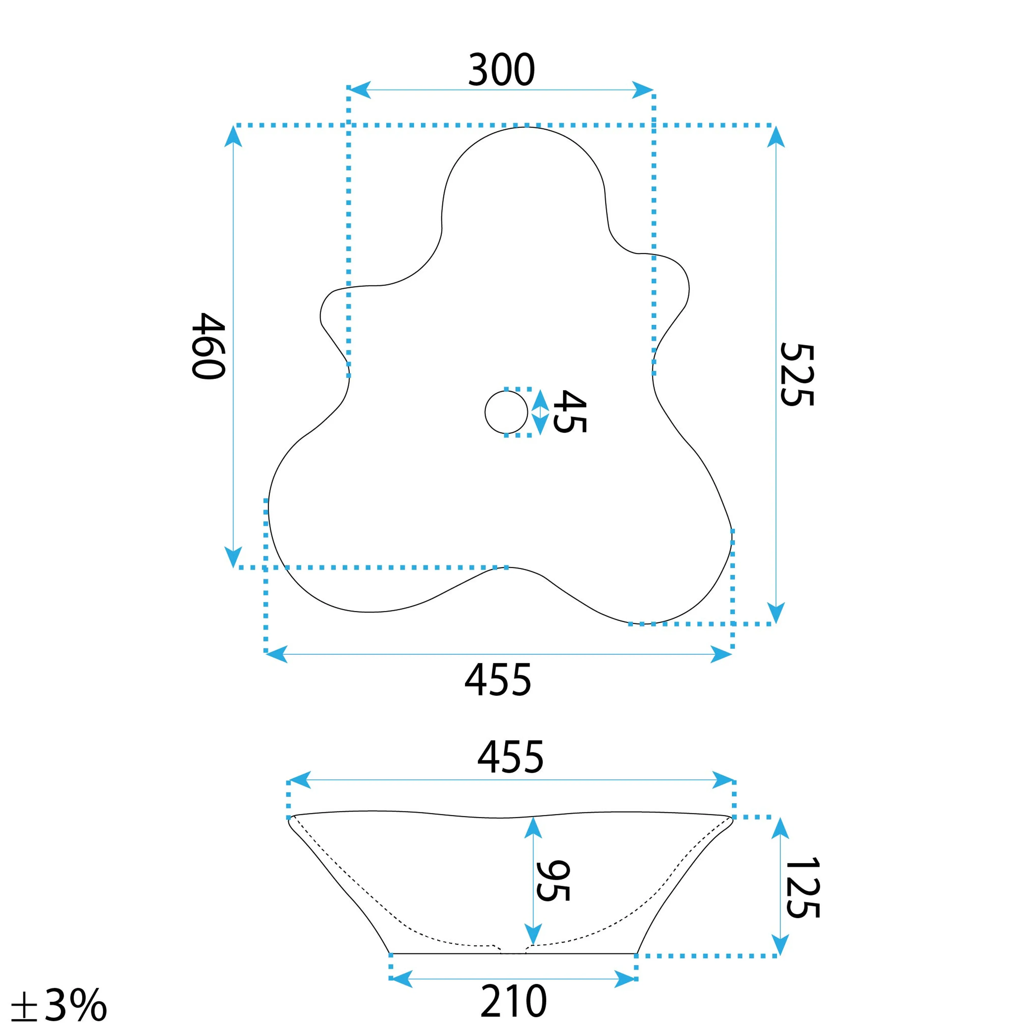 Νιπτήρας Πορσελάνης Rea Izolda 53 x 46 x 12 εκ. Λευκός Γυαλιστερός