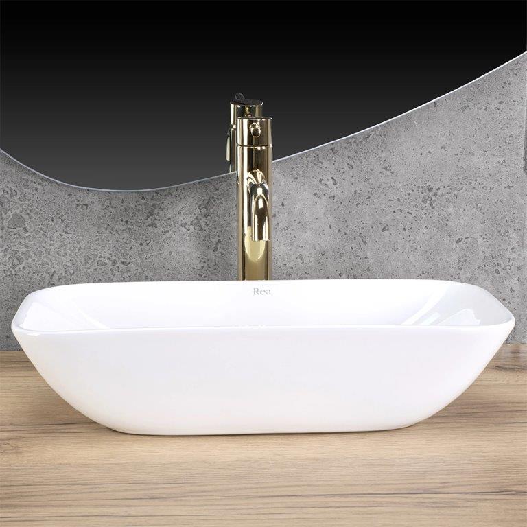 Νιπτήρας Πορσελάνης Rea Maria 52 x 37.5 x 12 εκ. Λευκός Γυαλιστερός