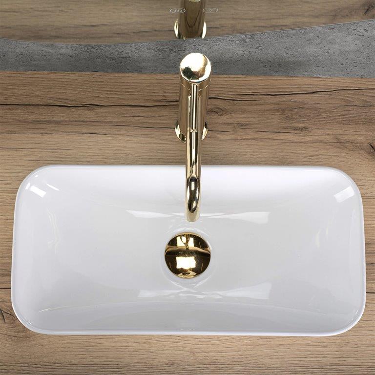 Νιπτήρας Πορσελάνης Rea Maria 52 x 37.5 x 12 εκ. Λευκός Γυαλιστερός