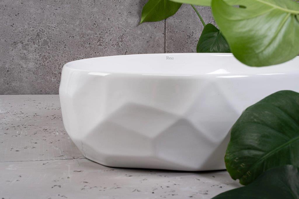 Νιπτήρας Πορσελάνης Rea Maya 60 x 39 x 15 εκ. Λευκός Γυαλιστερός