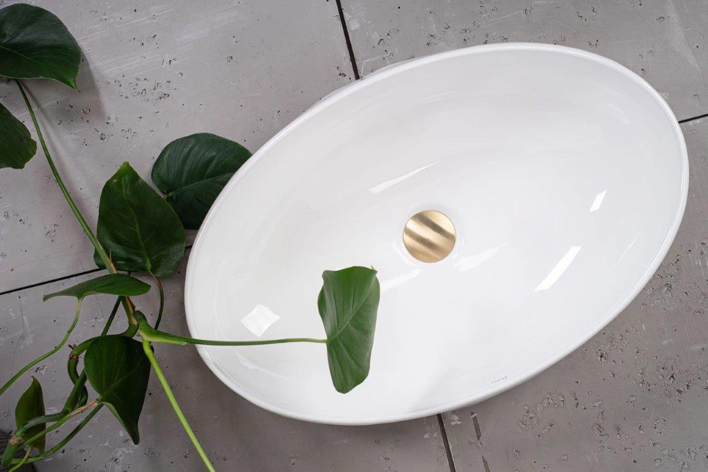 Νιπτήρας Πορσελάνης Rea Maya 60 x 39 x 15 εκ. Λευκός Γυαλιστερός