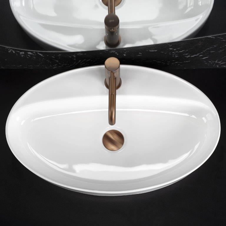 Νιπτήρας Πορσελάνης Rea Nastazja 61 x 38 x 10.5 εκ. Λευκός Γυαλιστερός