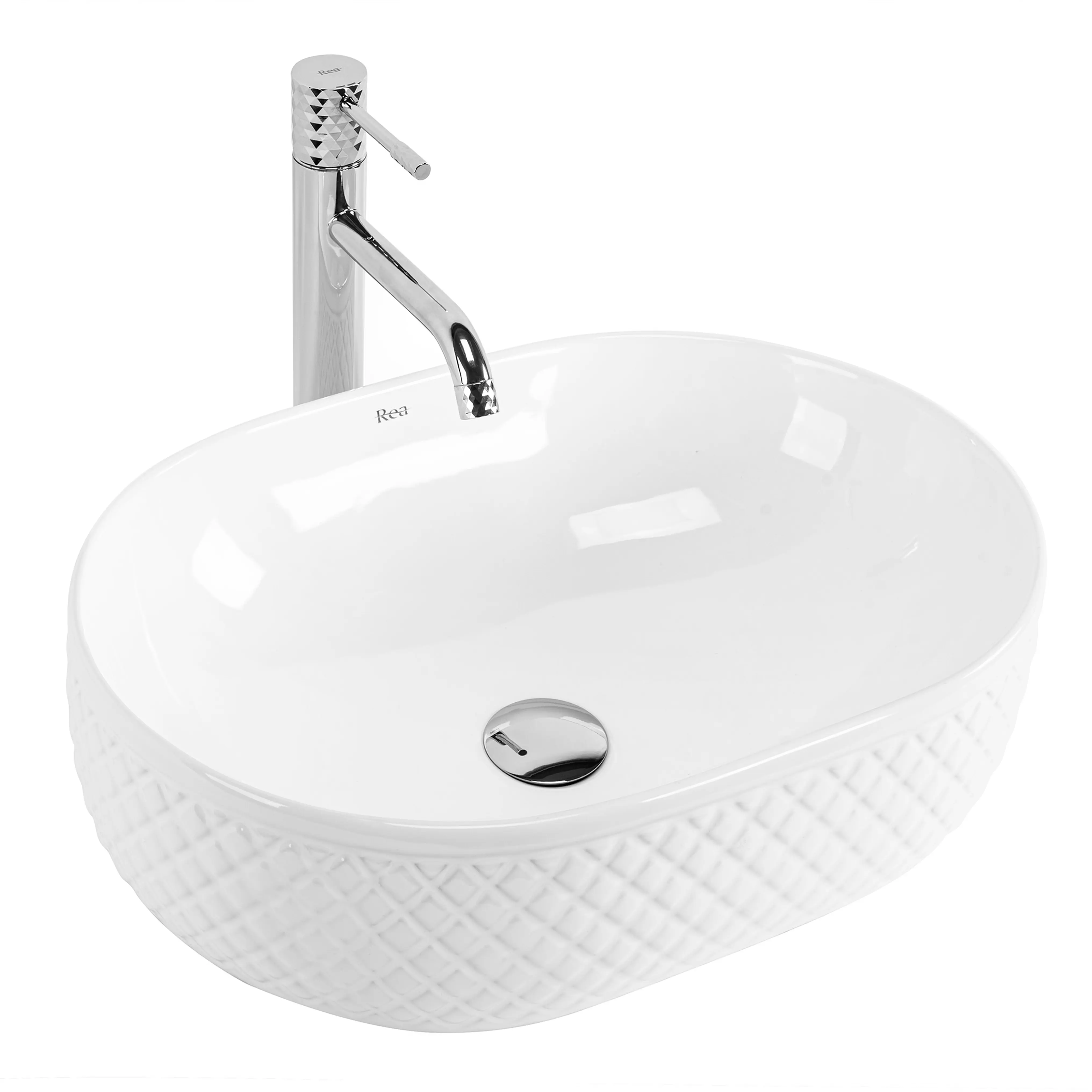 Νιπτήρας Πορσελάνης Rea Oktawia 49 x 35.5 x 15 εκ. Λευκός Γυαλιστερός