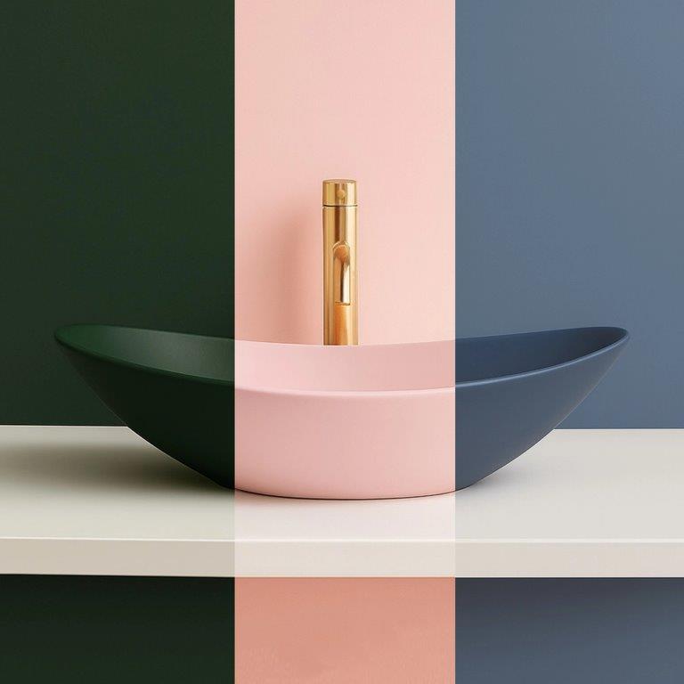 Νιπτήρας Πορσελάνης Rea Royal Blueberry Matt 61.5 x 35.5 x 15.5 εκ.