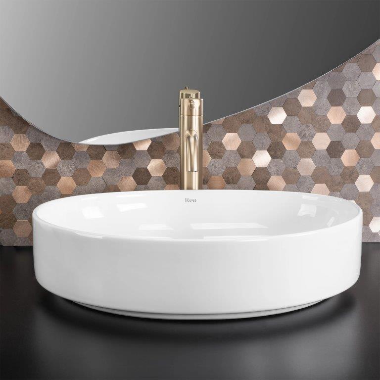 Νιπτήρας Πορσελάνης Rea Sabina 50 x 38.5 x 12 εκ. Λευκός Γυαλιστερός