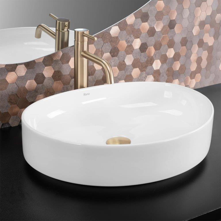 Νιπτήρας Πορσελάνης Rea Sabina 50 x 38.5 x 12 εκ. Λευκός Γυαλιστερός