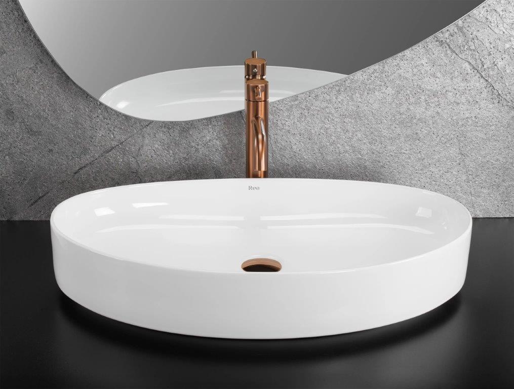 Νιπτήρας Πορσελάνης Rea Sabina 65 x 40.5 x 12 εκ. Λευκός Γυαλιστερός