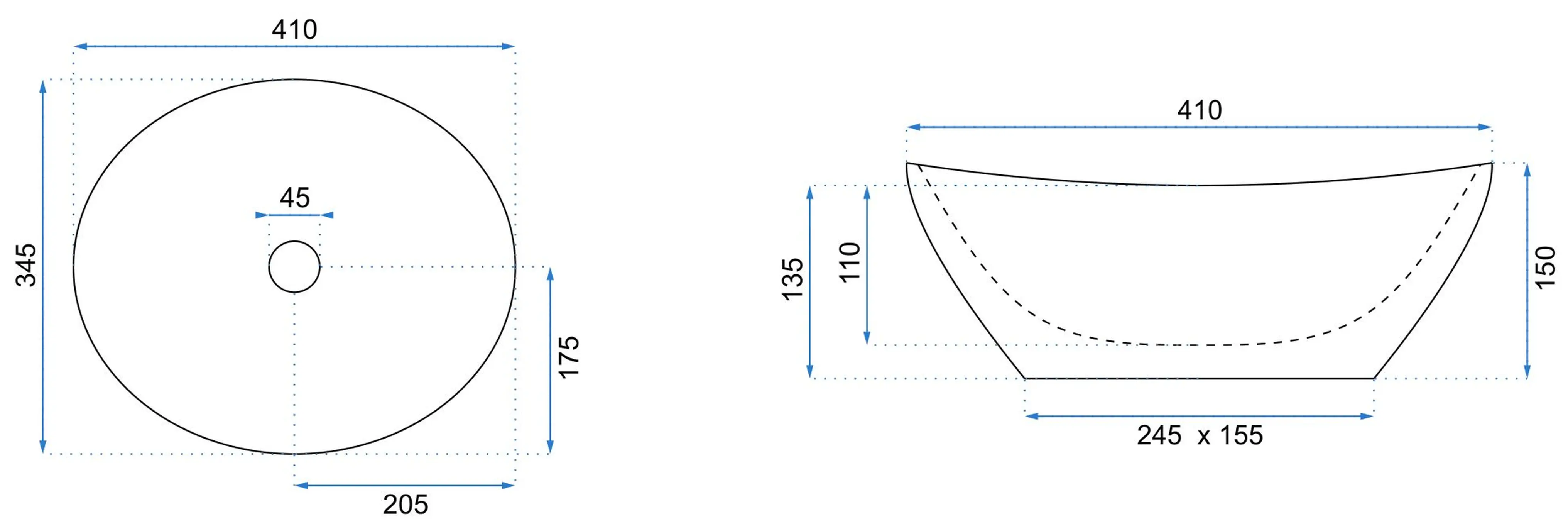 Νιπτήρας Πορσελάνης Rea Sofia Beige Matt 41 x 34.5 x 15 εκ.