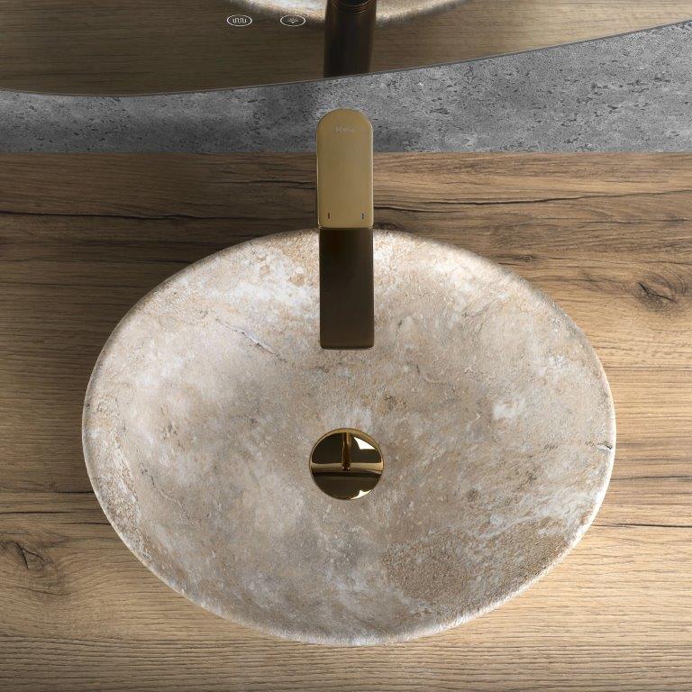 Νιπτήρας Πορσελάνης Rea Sofia Savana Matt 41 x 34.5 x 15 εκ. Μαρμάρινη Εμφάνιση