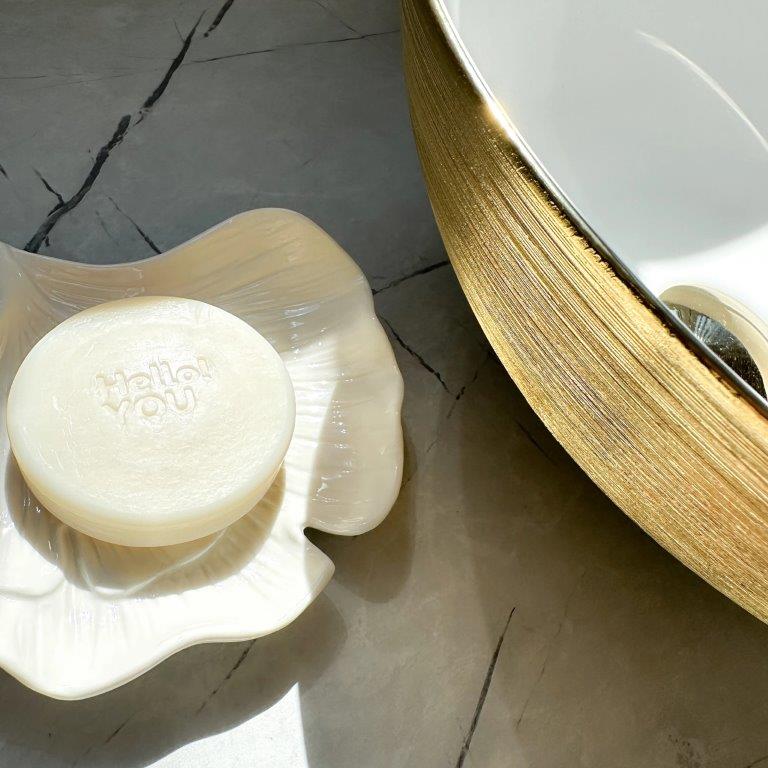 Νιπτήρας Πορσελάνης Rea Stella Gold Brush / White 35.5 x 35.5 x 13.5 εκ.