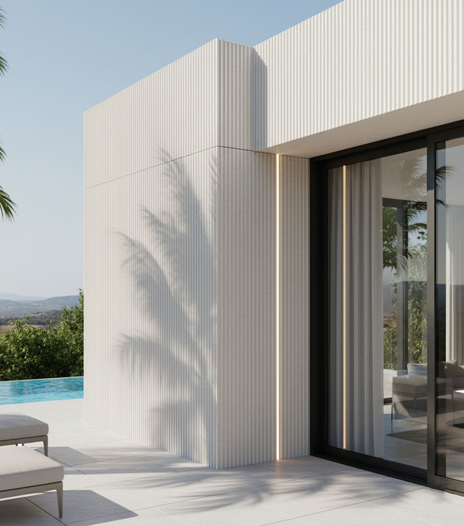 PANEL ΕΥΚΑΜΠΤΗΣ ΠΕΤΡΑΣ 113020 RIPPLE BOARD 600/1200mm BEIGE WHITE