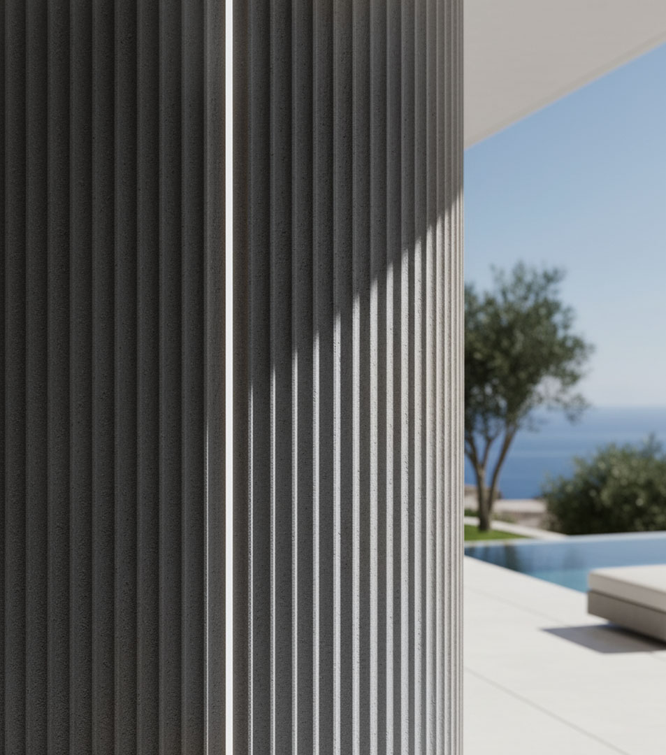 PANEL ΕΥΚΑΜΠΤΗΣ ΠΕΤΡΑΣ 113050 RIPPLE BOARD 600/1200mm MEDIUM GREY