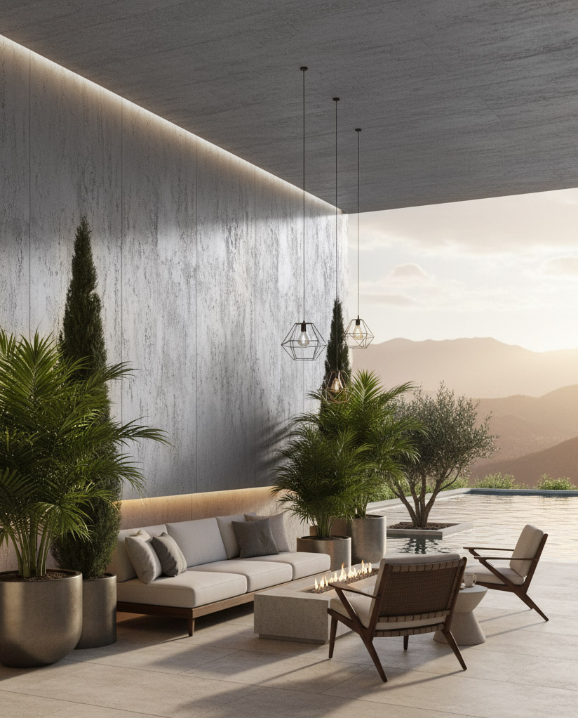 PANEL ΕΥΚΑΜΠΤΗΣ ΠΕΤΡΑΣ 104040 TRAVERTINE 600/1200mm LIGHT GREY