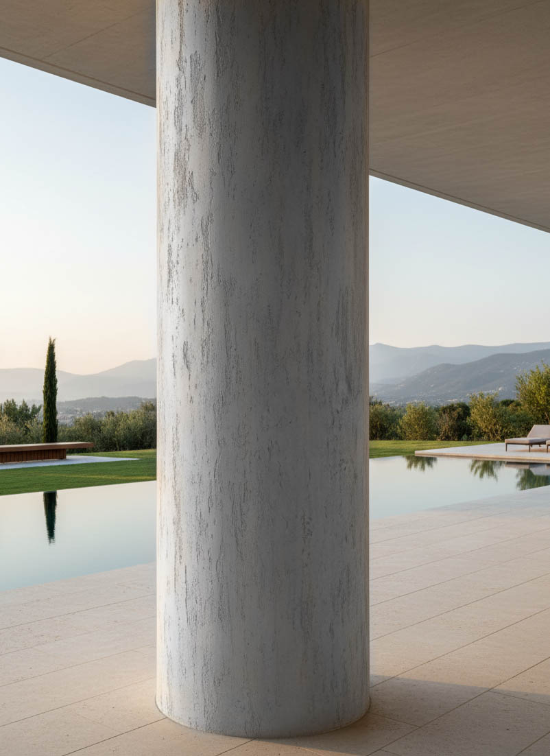 PANEL ΕΥΚΑΜΠΤΗΣ ΠΕΤΡΑΣ 104040 TRAVERTINE 600/1200mm LIGHT GREY