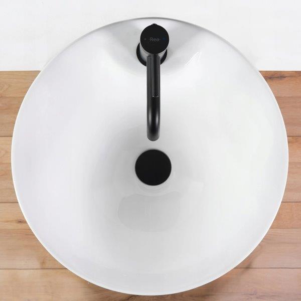 Ανεξάρτητος Επιδαπέδιος Κεραμικός Νιπτήρας Rea Agnes White Gloss - 45.5 x 45.5 x 87 cm