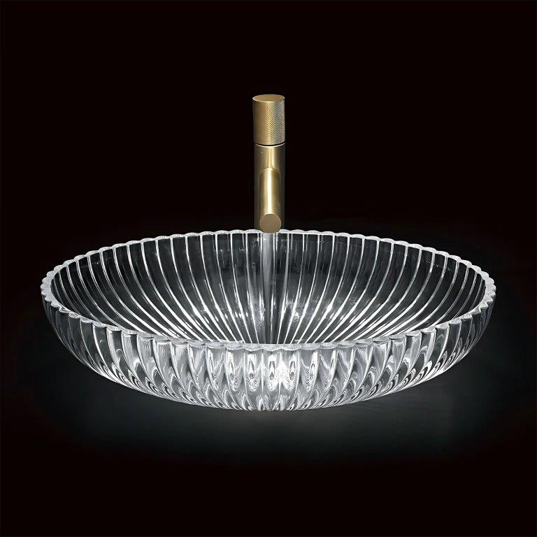 Νιπτήρας Πάγκου Rea Nicole Transparent Crystal Glass - 51 x 34.5 cm